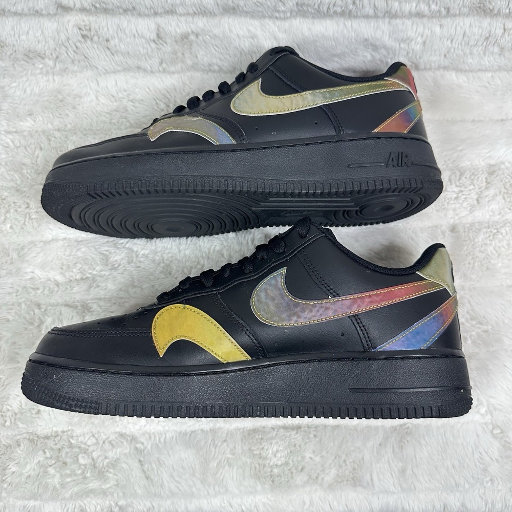 Nike Air‎ Force 1 Low 'Misplaced Swoosh - Black' CK7214-001 Men's Shoes Size 9 - Picture 6 of 10